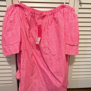 Lilly Pulitzer Pink Isle off the shoulder top
